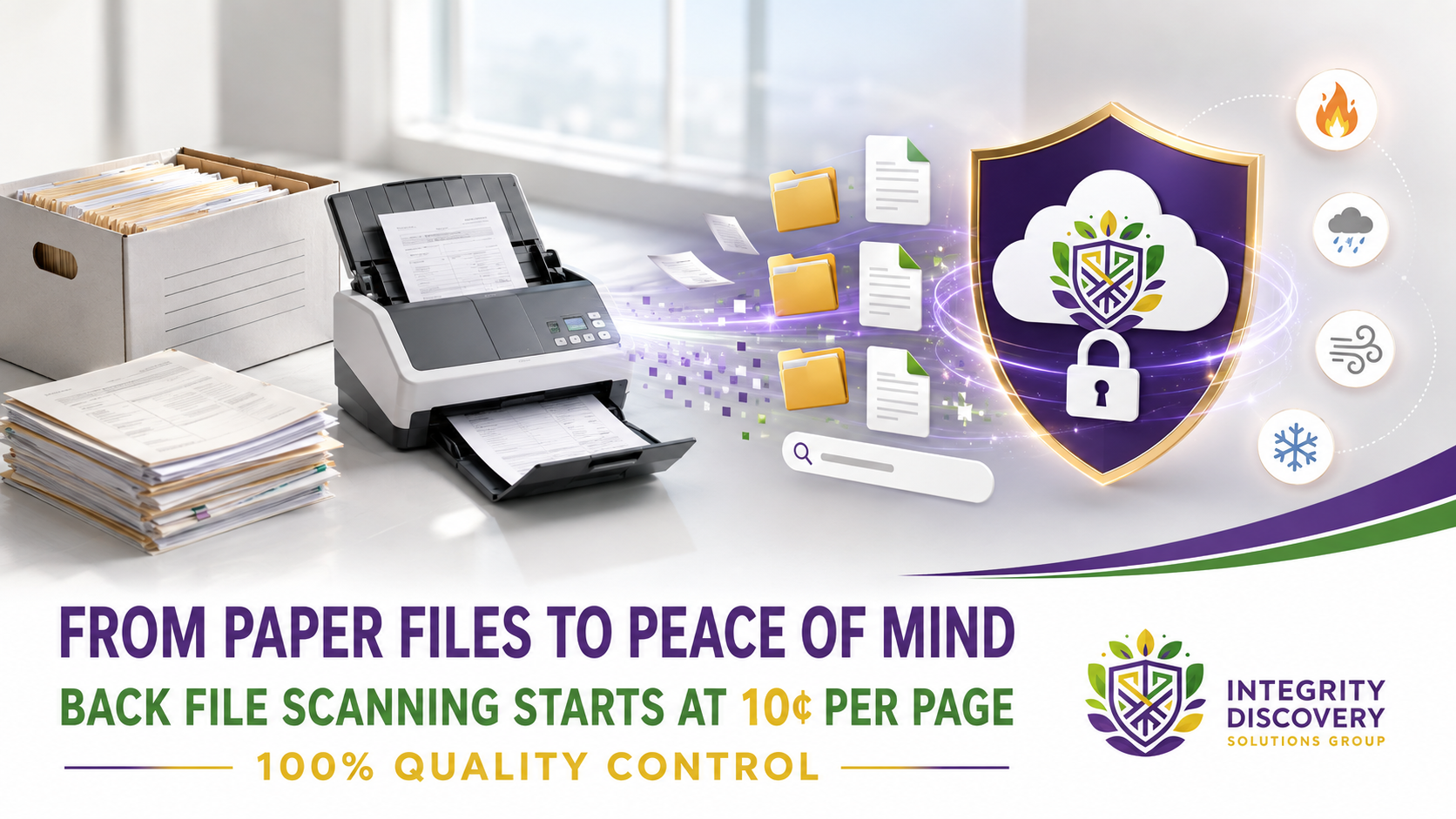Document scanning equipment protecting small business records
