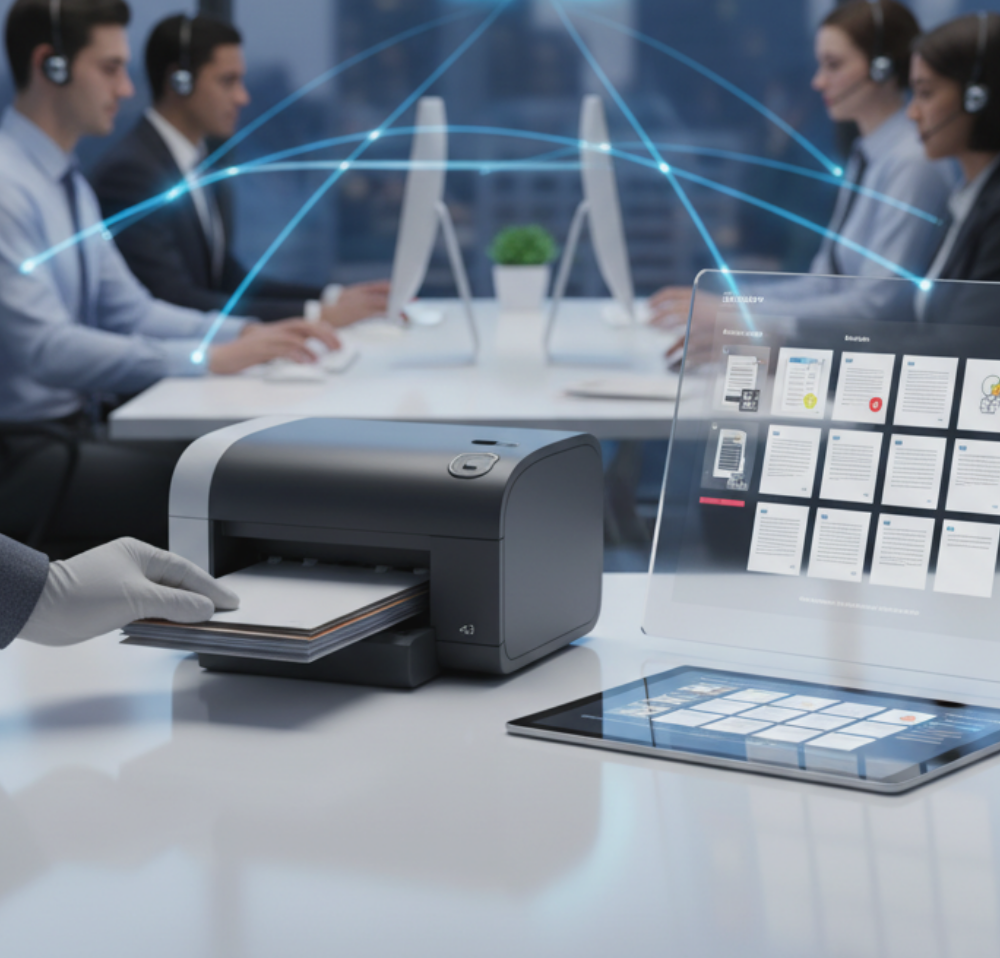 High-speed document scanner processing incoming mail — Integrity Discovery Solutions remote mailroom service